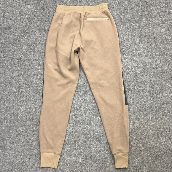 Alo Pants Womens Small Brown Logo Jogger Fleece Yoga High Rise Pocket Drawstring - Picture 2 of 12